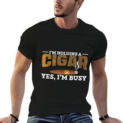 Cigar Smoking Men Gifts for Cigar Lovers  Easy-care T-Shirt