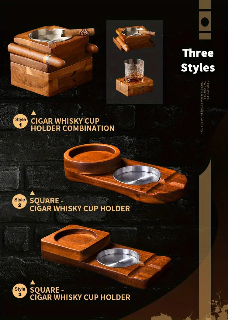 Wooden Cigar Ashtray Coaster