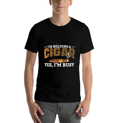 Cigar Smoking Men Gifts for Cigar Lovers  Easy-care T-Shirt