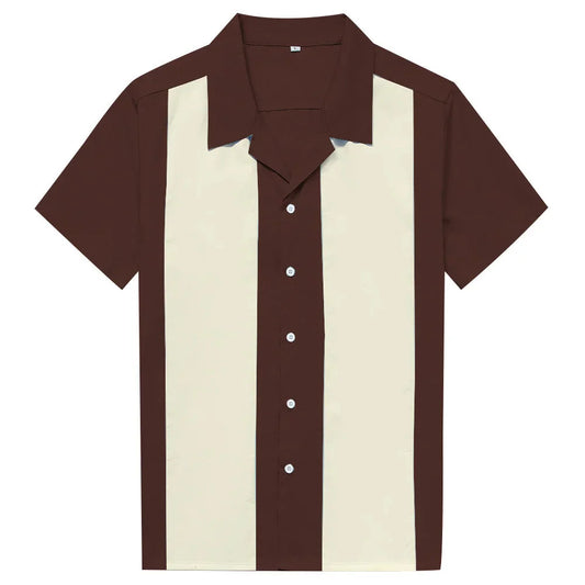 Vertical Striped Shirt Men Short Sleeve Work Men's Bowling Shirts for Men Cotton Summer Blouse Men Plus Size Male Clothing